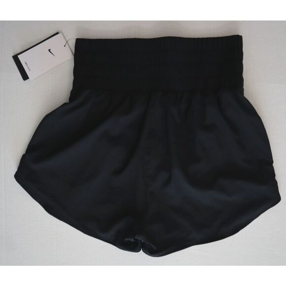 Nike DX6642-010 Women's Sz S Black Dri-FIT Ultra High-Waisted Brief-Lined Shorts - Picture 2 of 9